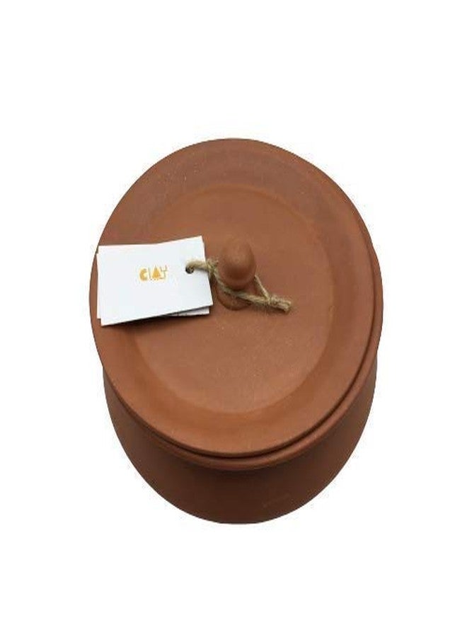 Jetwals Clay Curd Pot Dahi Handi/Dal Handi/Mitti Handi/Curd Bowl With Lid (Curd 700Ml) - Brown - Image 1